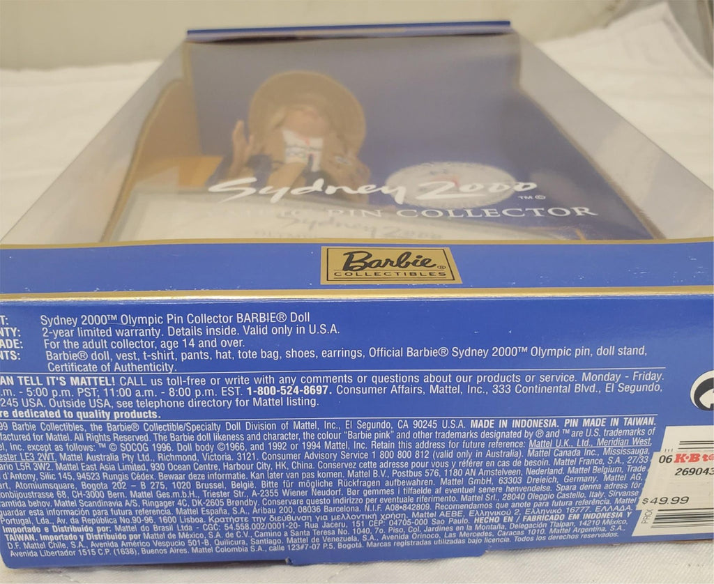 Sydney 2000 Olympic Pin Collector Barbie Doll with Certificate of Authenticity