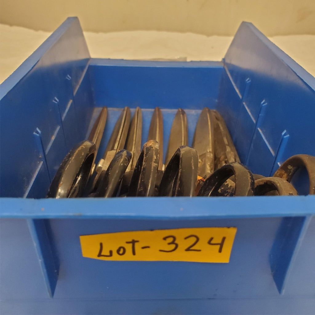 Lot of 7 Black Handle Vintage Large Nickel Scissors LOT-324