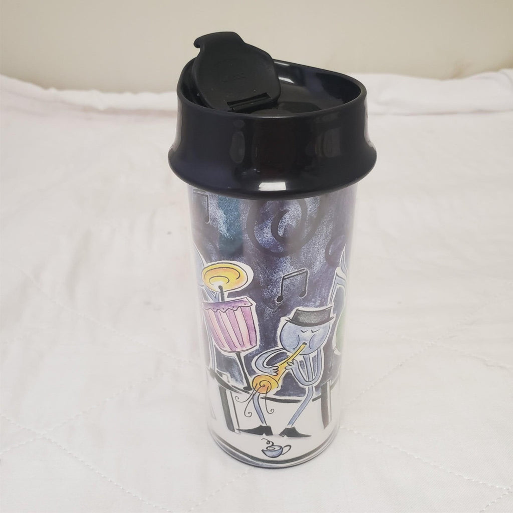 Vintage Starbucks 1999 Bodum Jazz Scene Travel Tumbler Mug 