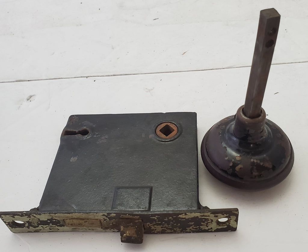 Vintage Original Antique Cast Iron Door Knob Lock