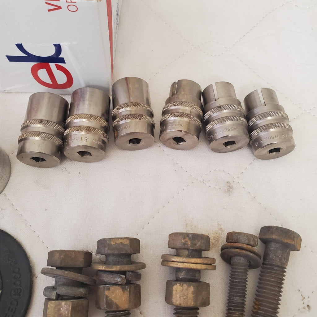 Lot of Cab Mount, Rivet Shank, Nuts Bolts, Drill Chuck Key & Other Tools LOT 352