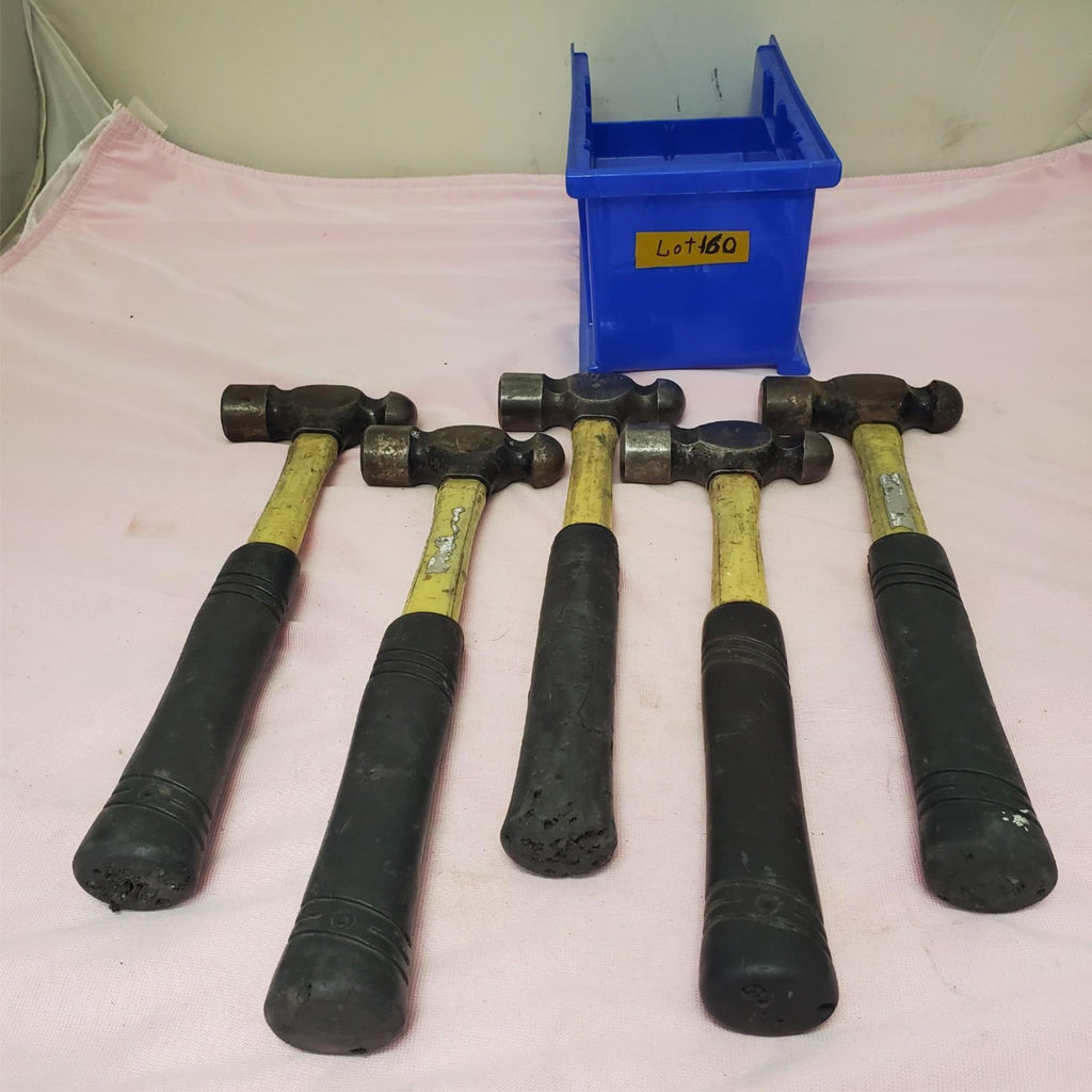 Lot of 5 Heavy Duty Ball Peen Fiberglass Wooden Handle Hammers LOT-160