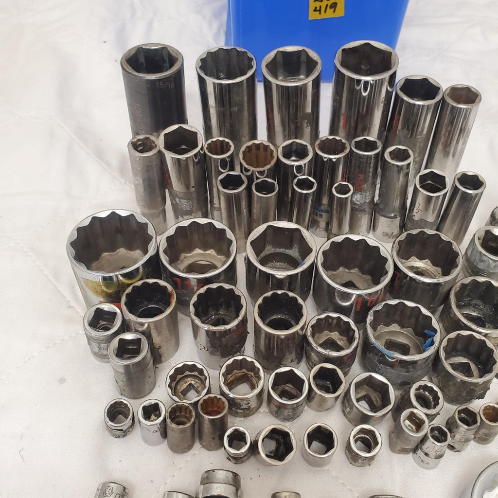 Lot of 69 Assorted Sockets Chrome  LOT-482