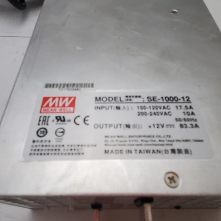 Mean Well SE-1000-12 Switching Power Supply SE100012 Output 12VDC 83.3A