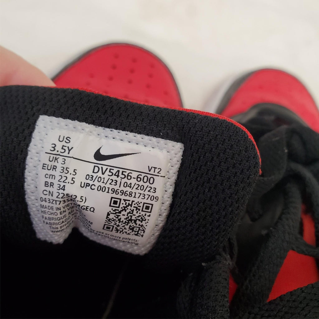 Nike Court Borough Low Recraft Red & Black Shoes US Size 3.5Y