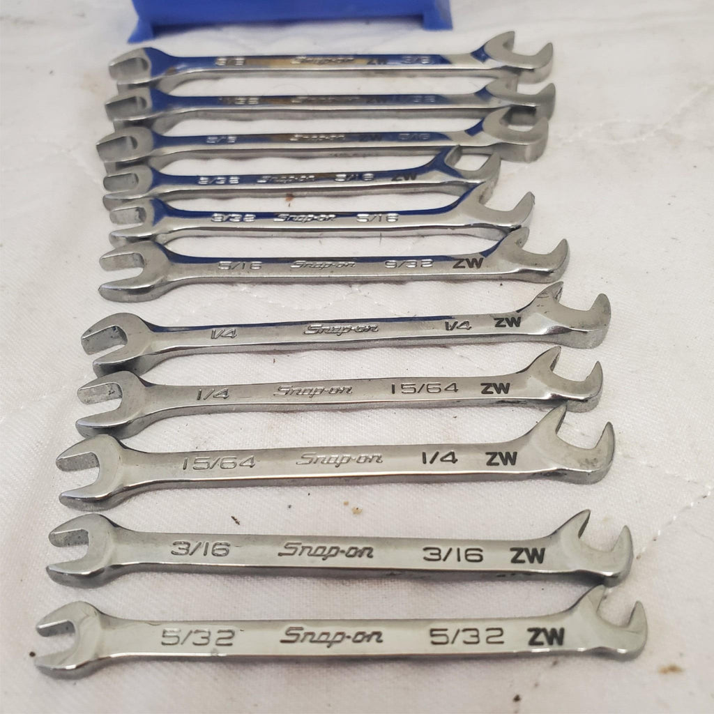 Lot of 11 Snap-On Standard 4-Way Angle Open End Wrench LOT 132