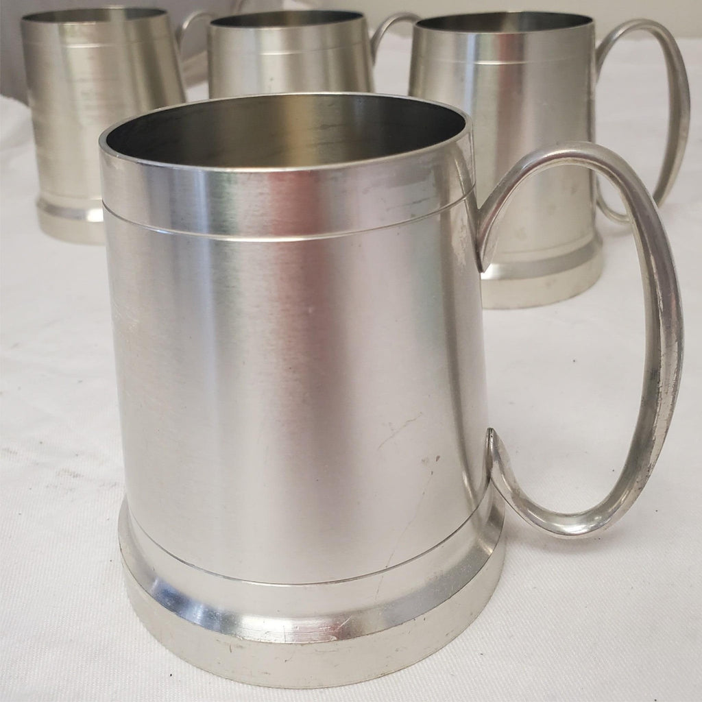 Lot of 4 Pewter Selangor Mug mermaid handle Tankard