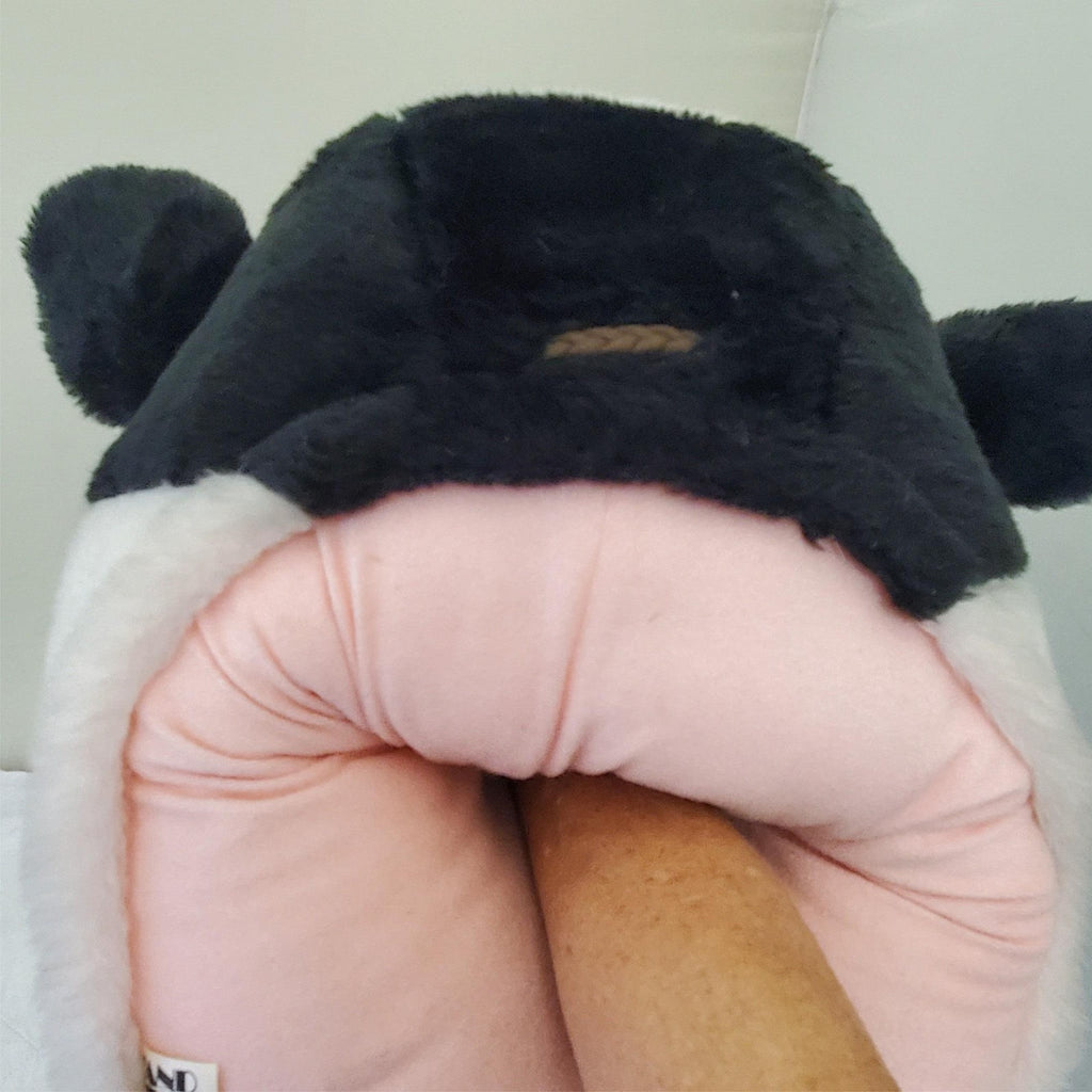 Cow Hand Puppet Plush Black White Stuffed Animal Toy
