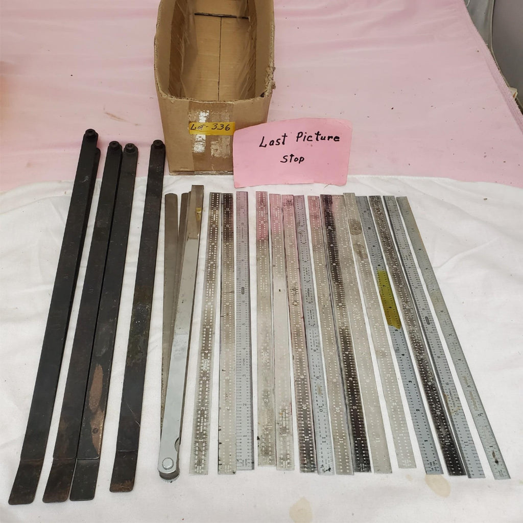 Lot of Assorted Metal Measuring Rulers and Straight Edges LOT-336