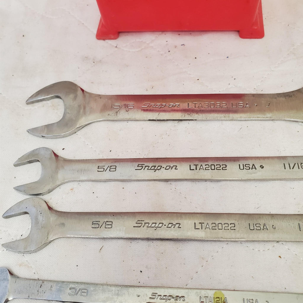Lot of 7 Snap-On Standard 4-Way Angle Open End Wrench LOT 543