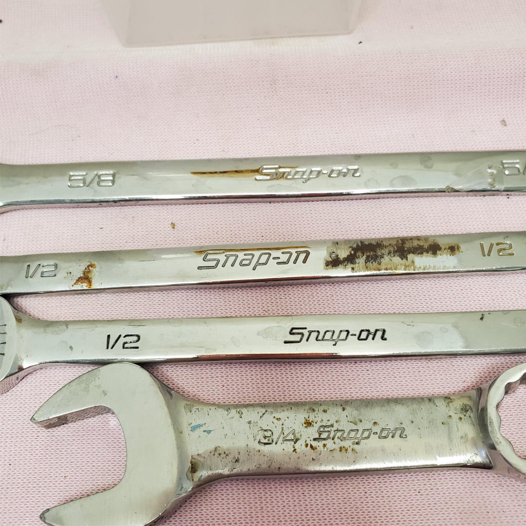 Lot of 4 Snap-on Assorted Size Combination Wrenches LOT-764