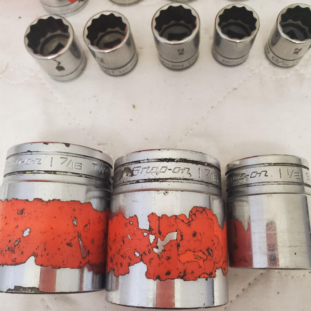 Lot of 16 Assorted Snap-On Drive 12-Point Sockets LOT 531