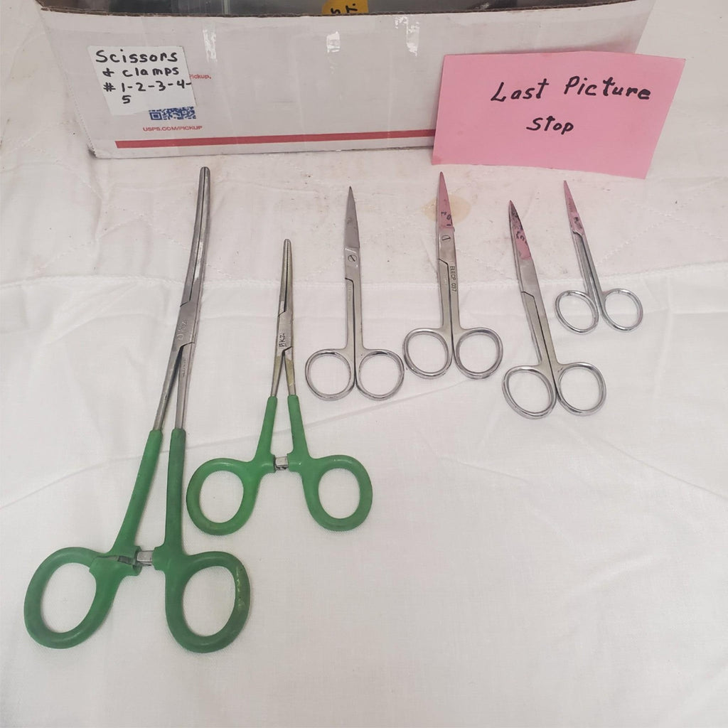 Lot of 6 Assorted Medical Surgical Scissor Clamps #6