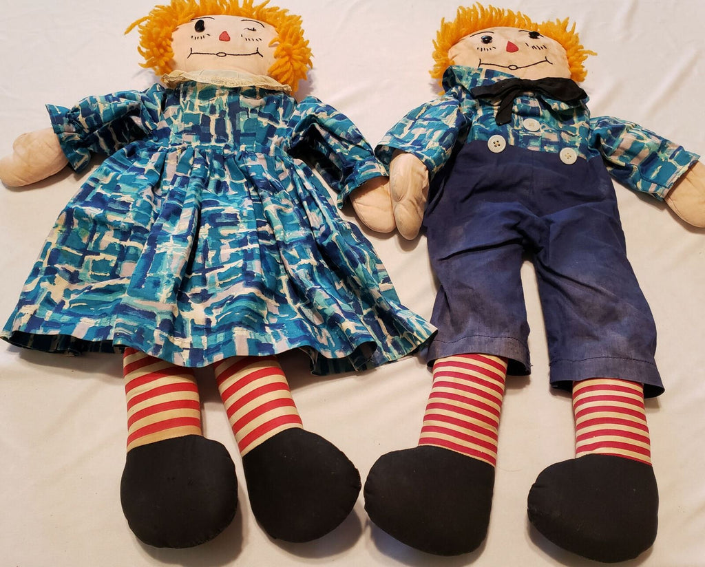 4 Vintage Hand Puppets and Dolls Knickerbocker Raggedy Ann and Andy