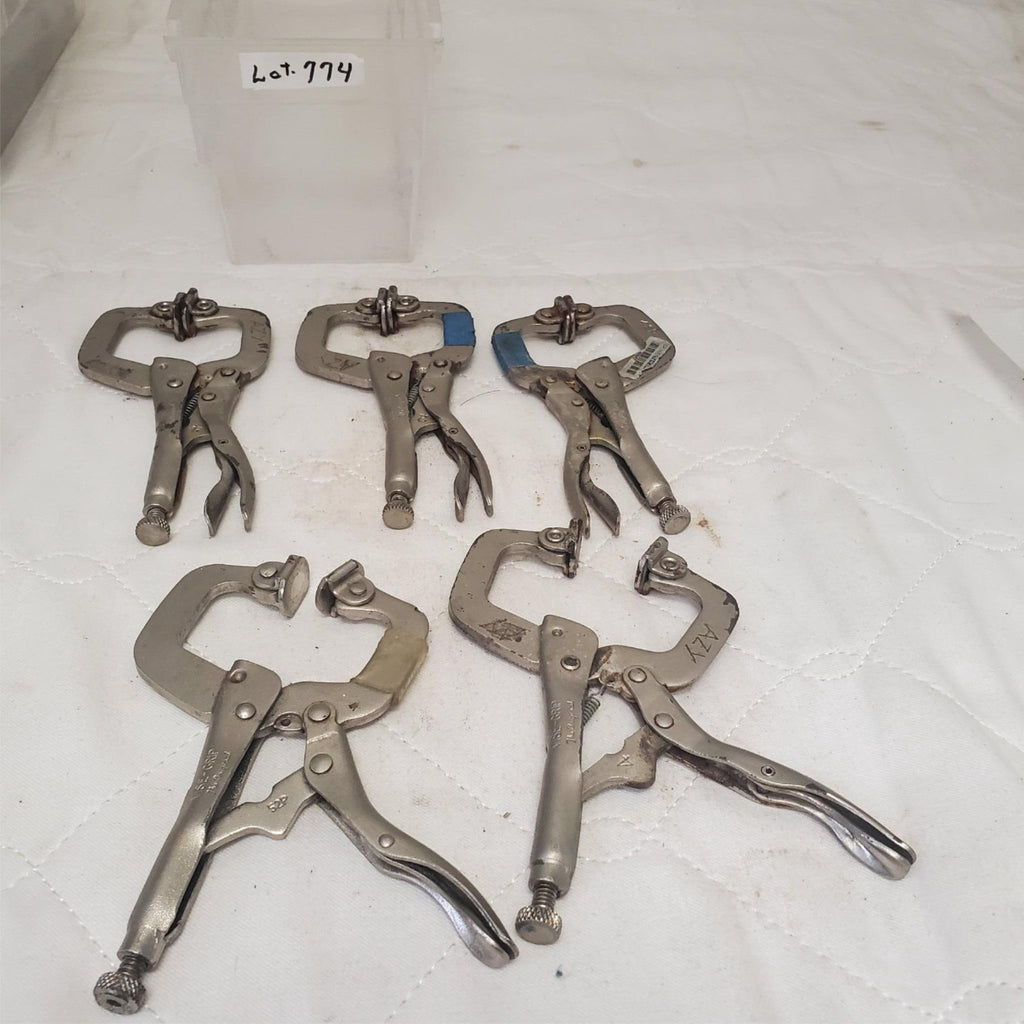 Lot of 5 Assorted Vice Grips Locking C-Clamp Tool LOT-774