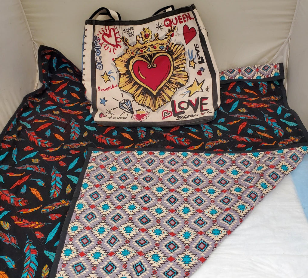 Brighton Queen of Love Canvas Tote & David Textiles Feather Pattern Fabric Quilt