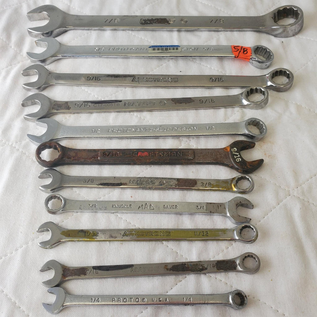 11 Pcs 12 Point SAE Combination Wrench Set - Lot 411