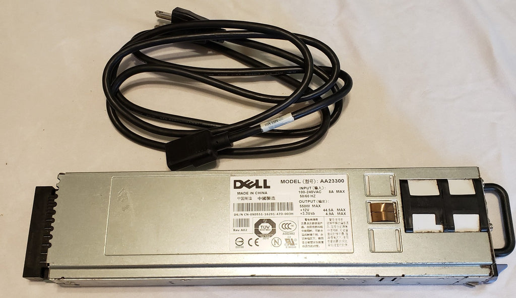 Used Dell AA23300 PowerEdge Server Power Supply 550W, REV A03
