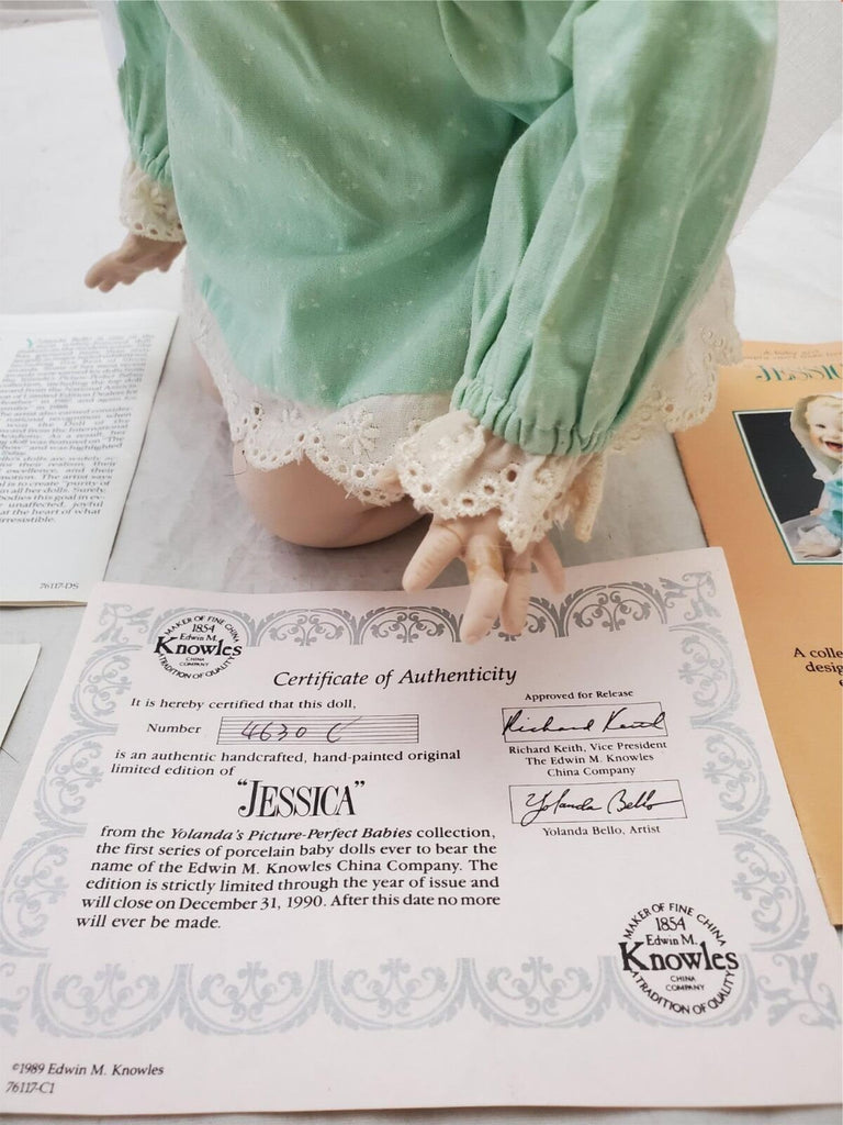 Edwin M Knowles Picture Perfect Babies Jessica Porcelain Doll by Yolanda Bello