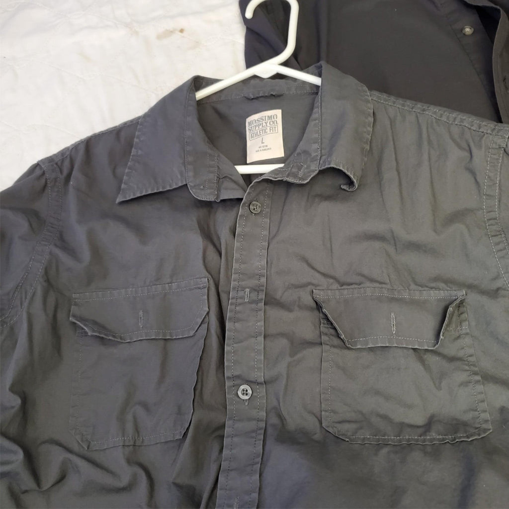 Lot of 4 Mens Wrangler Jeans Co 100% Cotton Long & Short Sleeve Shirt Size L