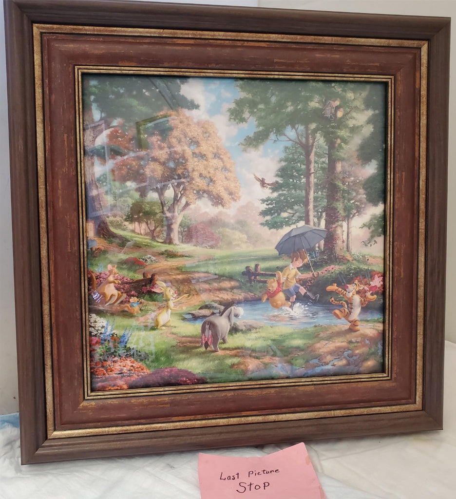 Thomas Kinkade Winnie the Pooh 14 x 14 Framed Canvas S/N LE Art Framed