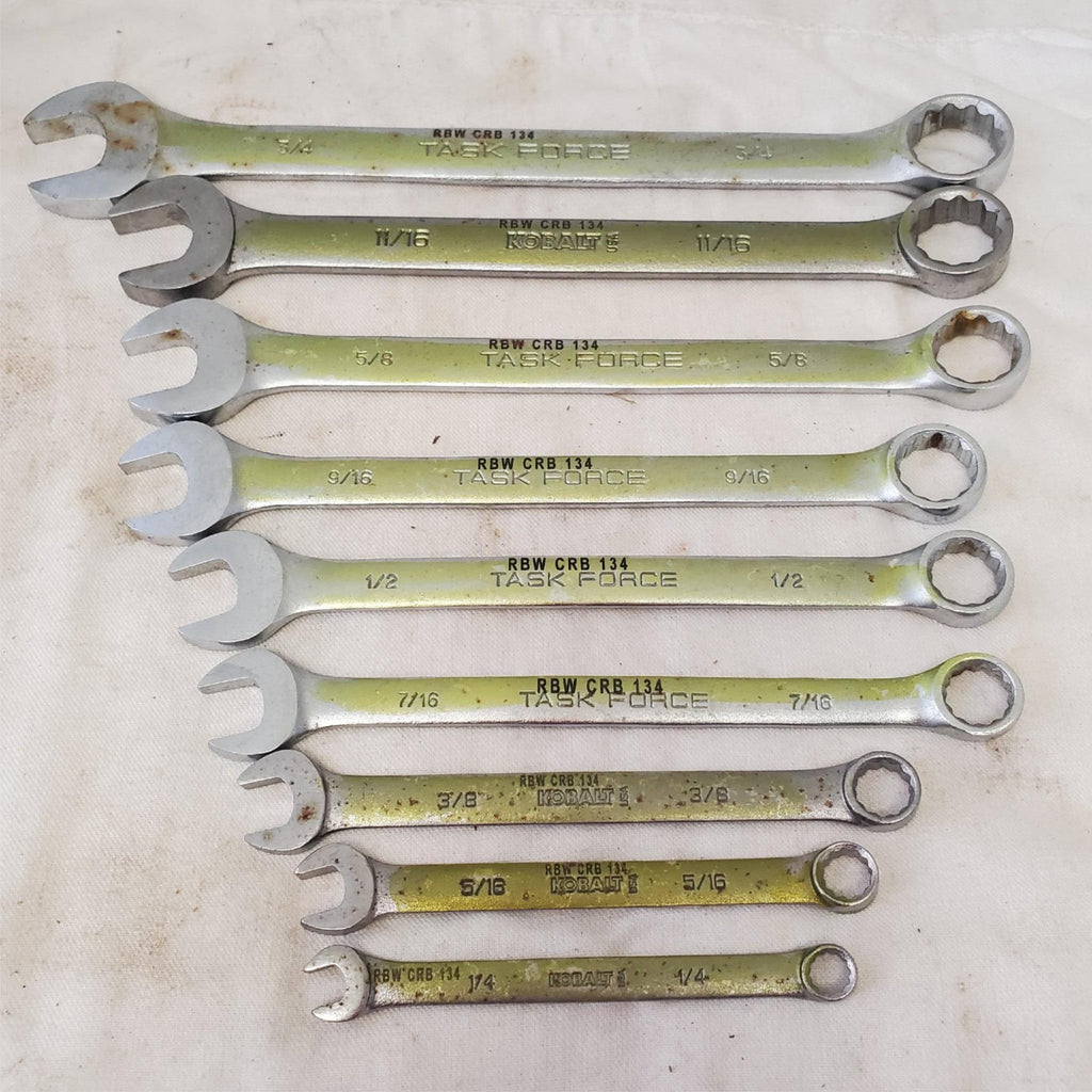 Lot of 9pcs 12 Point SAE Combination Wrench Set - LOT 469