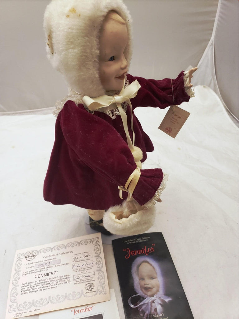 Yolanda Bello Jennifer Doll by Ashton Drake Galleries Porcelain Doll Red Dress