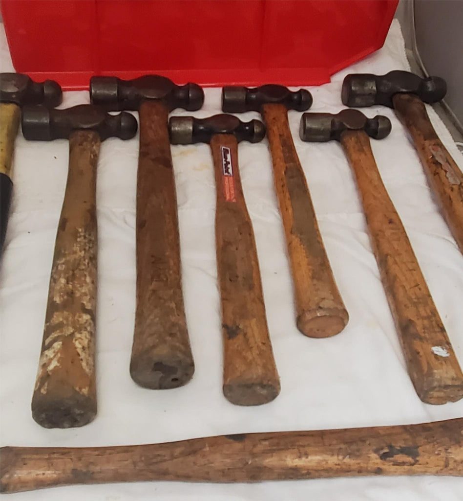 Lot of 10 Blue-Point Ball Peen Hammers Wooden Handle LOT-668