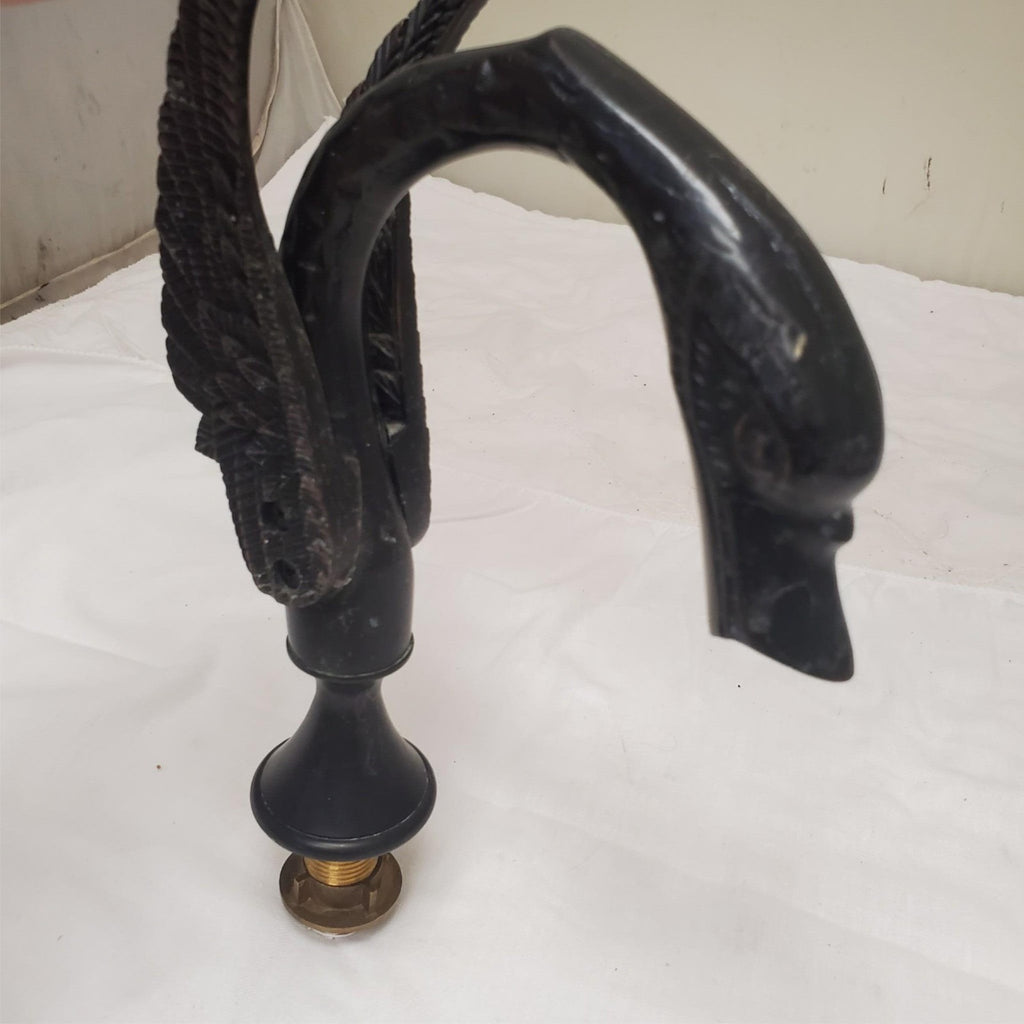 Swan Basin Faucet Deck Mounted Bathroom Vessel Sink Black