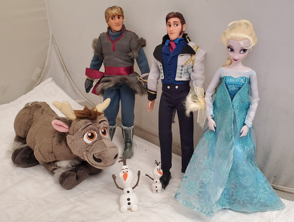 Disney Frozen Sven Anna Prince Hans Plush Reindeer Stuffed Animal & Olaf Figures