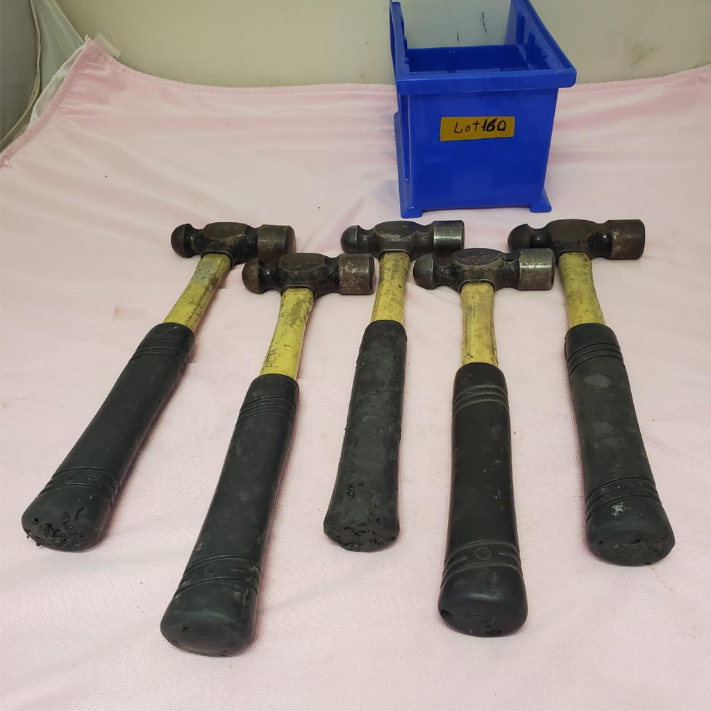 Lot of 5 Heavy Duty Ball Peen Fiberglass Wooden Handle Hammers LOT-160