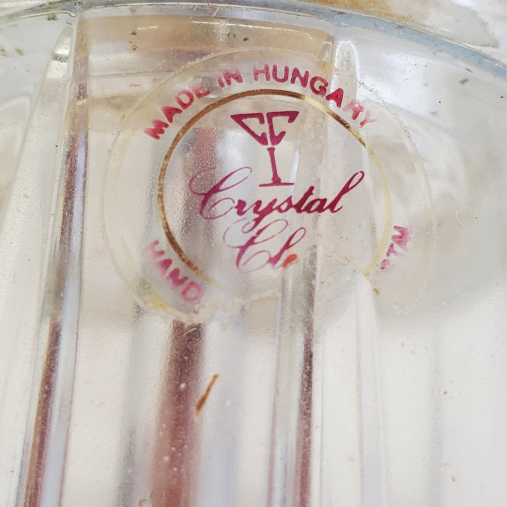 Vintage Solid Cut Crystal Glass And Brass Table Lamps A9