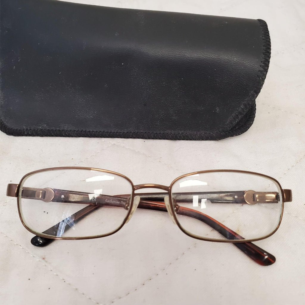 Catherine Deneuve CD-331 Gold Brown Eye glasses Frames with Case