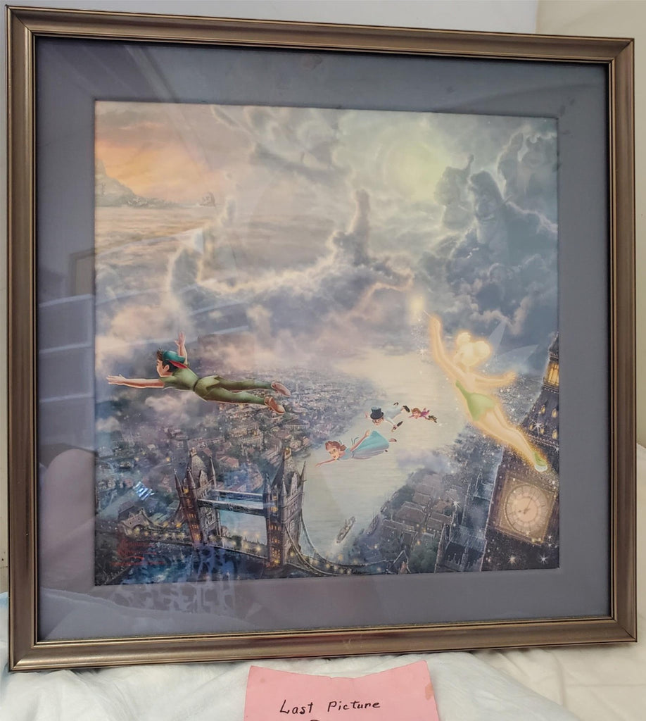 Thomas Kinkade Tinker Bell & Peter Pan 14 x 14 Classic Edition Canvas Disney Art
