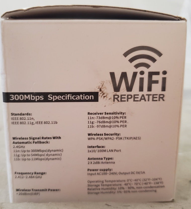 2.4Ghz WiFi Repeater Long Range Extender 300M Wireless Booster Signal Amplifier
