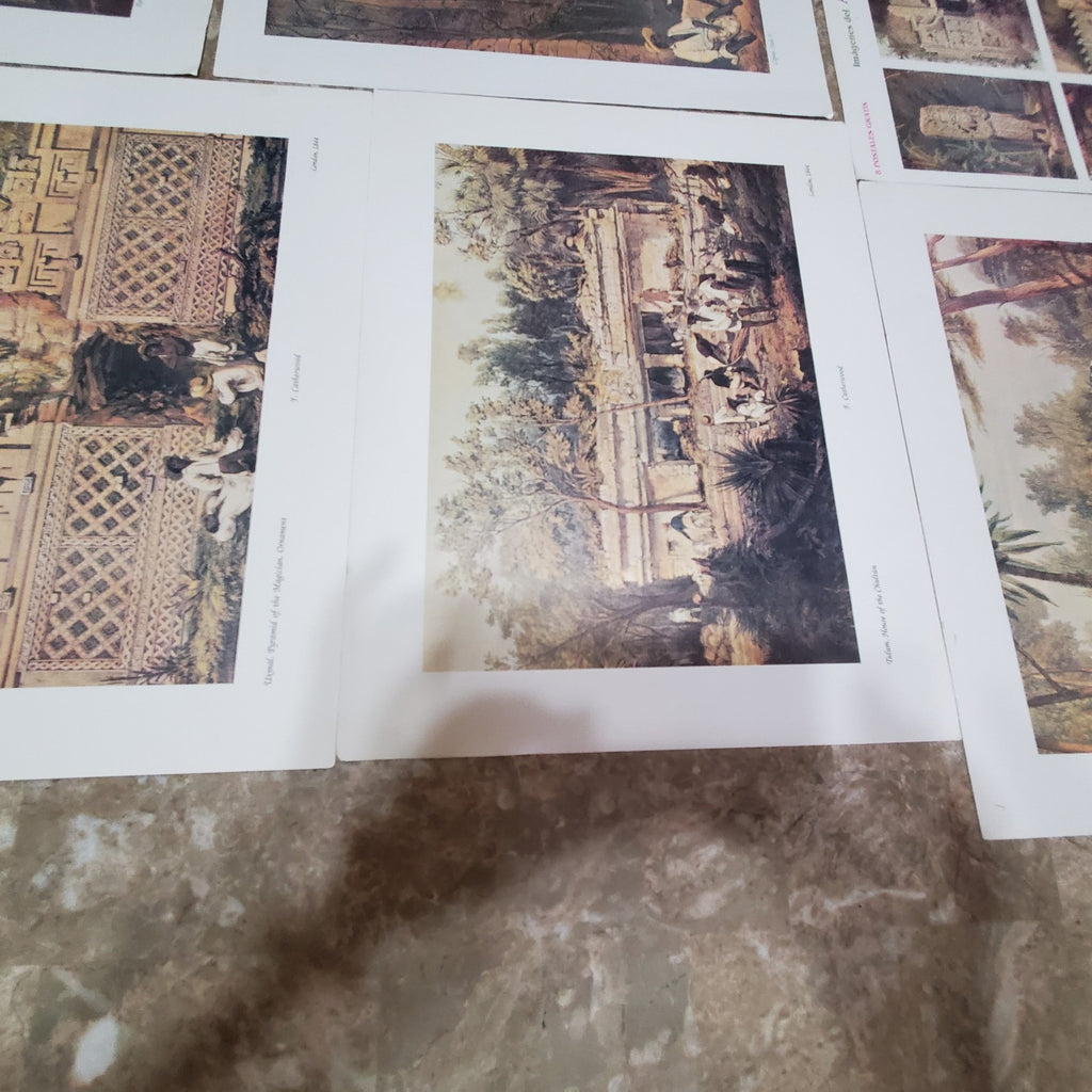 Lot of 9 Art Prints of Ruins and Temples