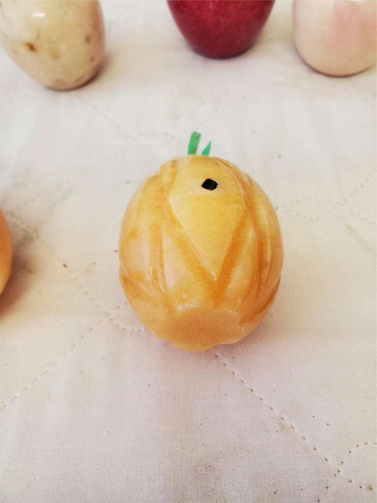 Lot of 9 Vintage Italian Alabaster Stone Marble Fruit & Veggies Art Pieces