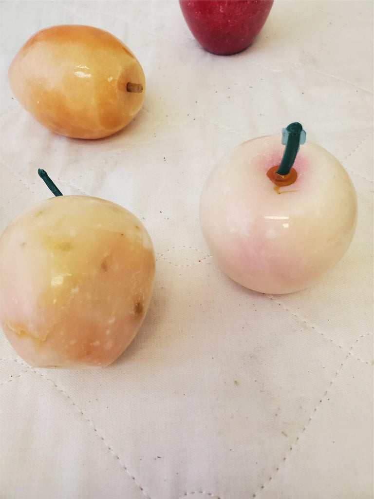 Lot of 9 Vintage Italian Alabaster Stone Marble Fruit & Veggies Art Pieces