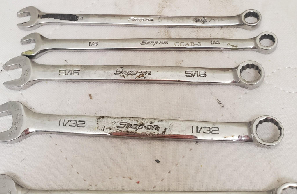 Lot Of 6 Snap On Combination Wrenches and Adjustable Spanner LOT-757
