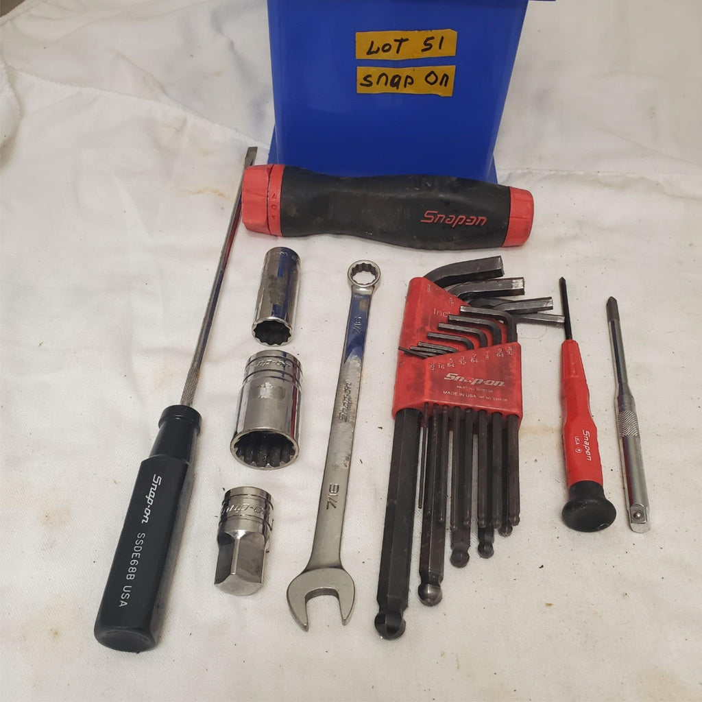 Lot of Snap On Hand Tools Screwdriver Sockets Wrench Hex Key Set Lot-51