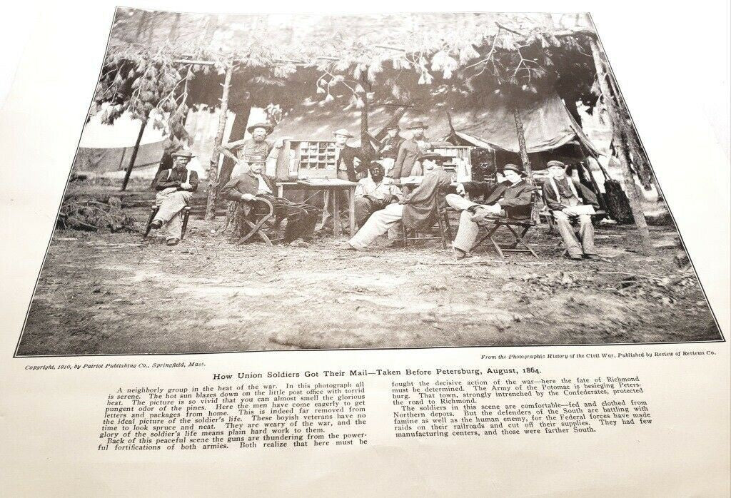 Photograph Print History of the Civil War How Union Soldiers Got Their Mail 1864