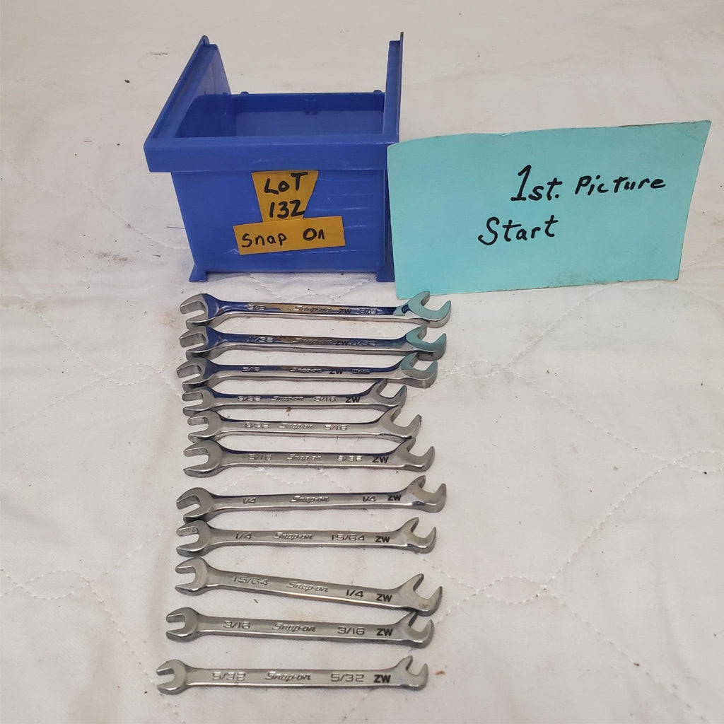 Lot of 11 Snap-On Standard 4-Way Angle Open End Wrench LOT 132