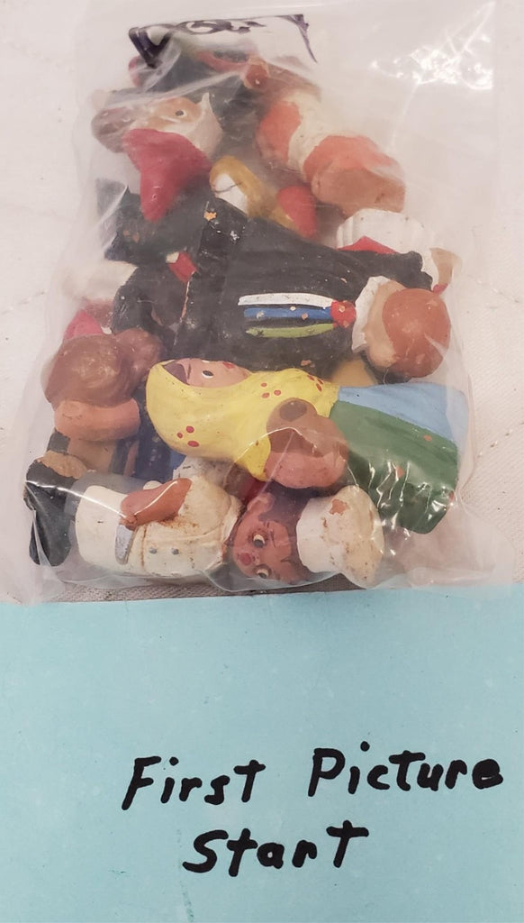 Lot of 10 Vintage Terra Cotta Miniature Spanish Mud People Figurines
