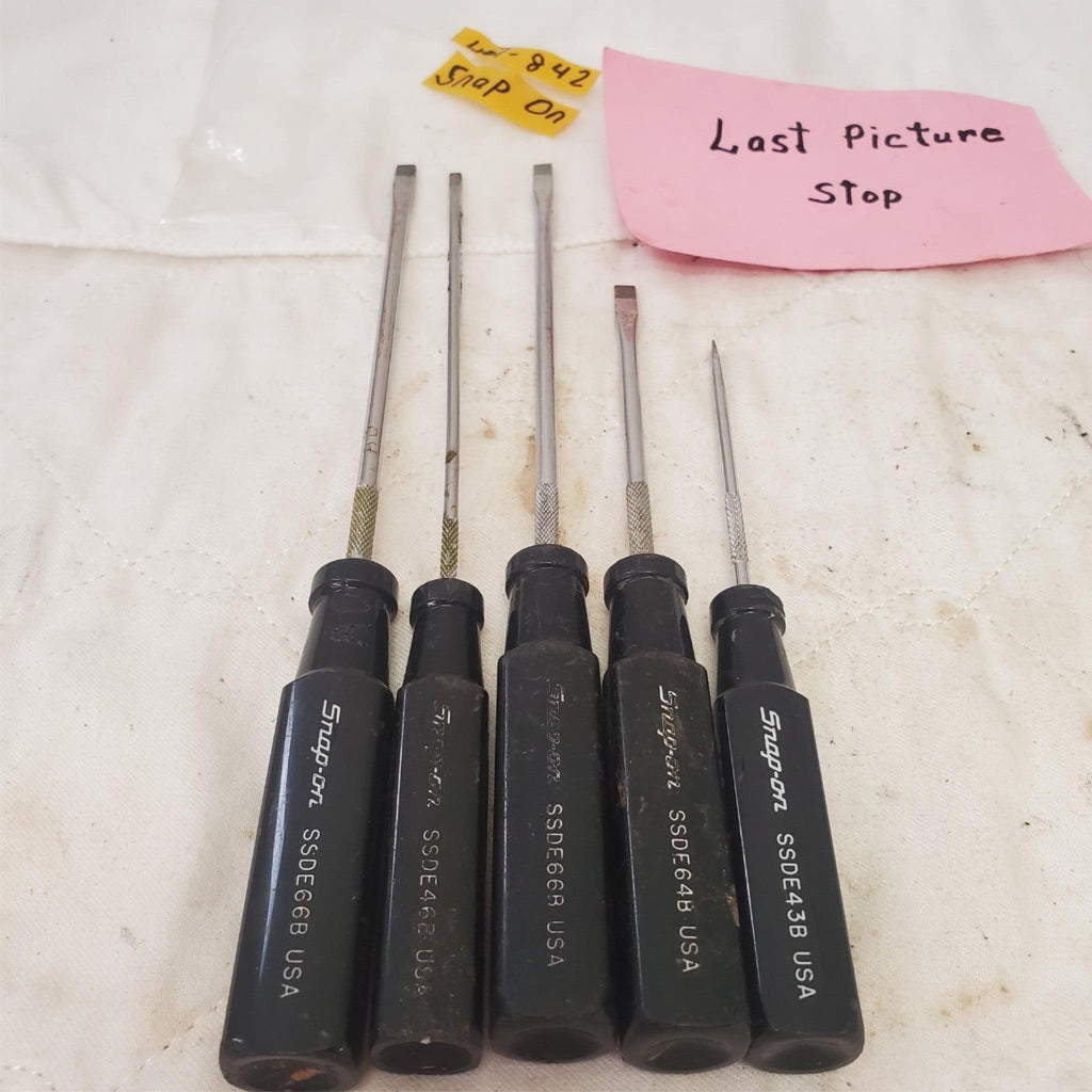 Lot of 5 Snap-on Electronic Slotted Flat Tip Screwdriver Set LOT-842