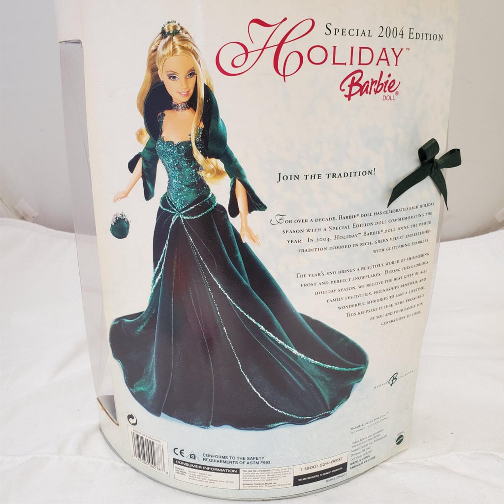 Barbie 2004 - Holiday Barbie Collector Doll - Mattel Blonde Green Dress