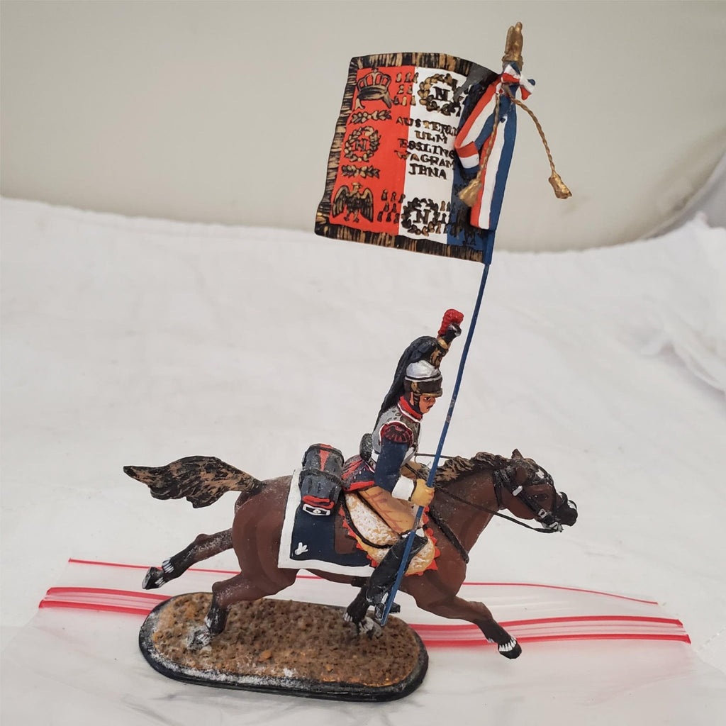 St. Petersburg Hand Painted Metal Toy Soldier Flag Bearer Calvary Unit CM-212