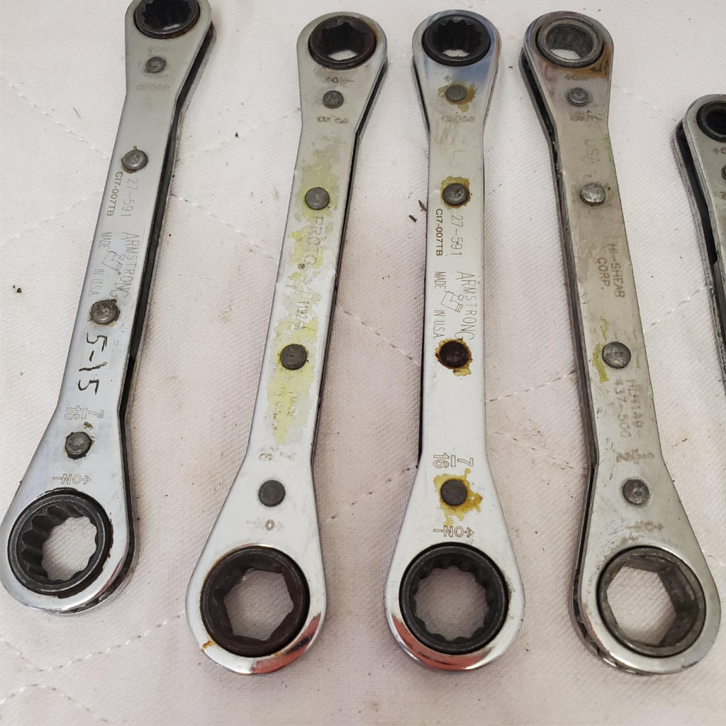 Lot of 11 Assorted Ratcheting Box End Wrench Set LOT-789