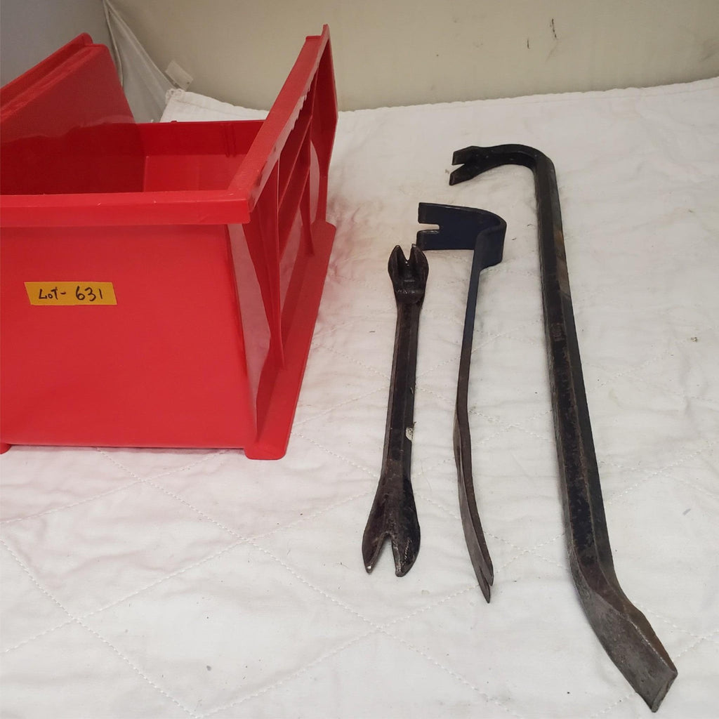 Lot of 3 Heavy Duty Nail Puller and Pry Bar Tool Set LOT-631