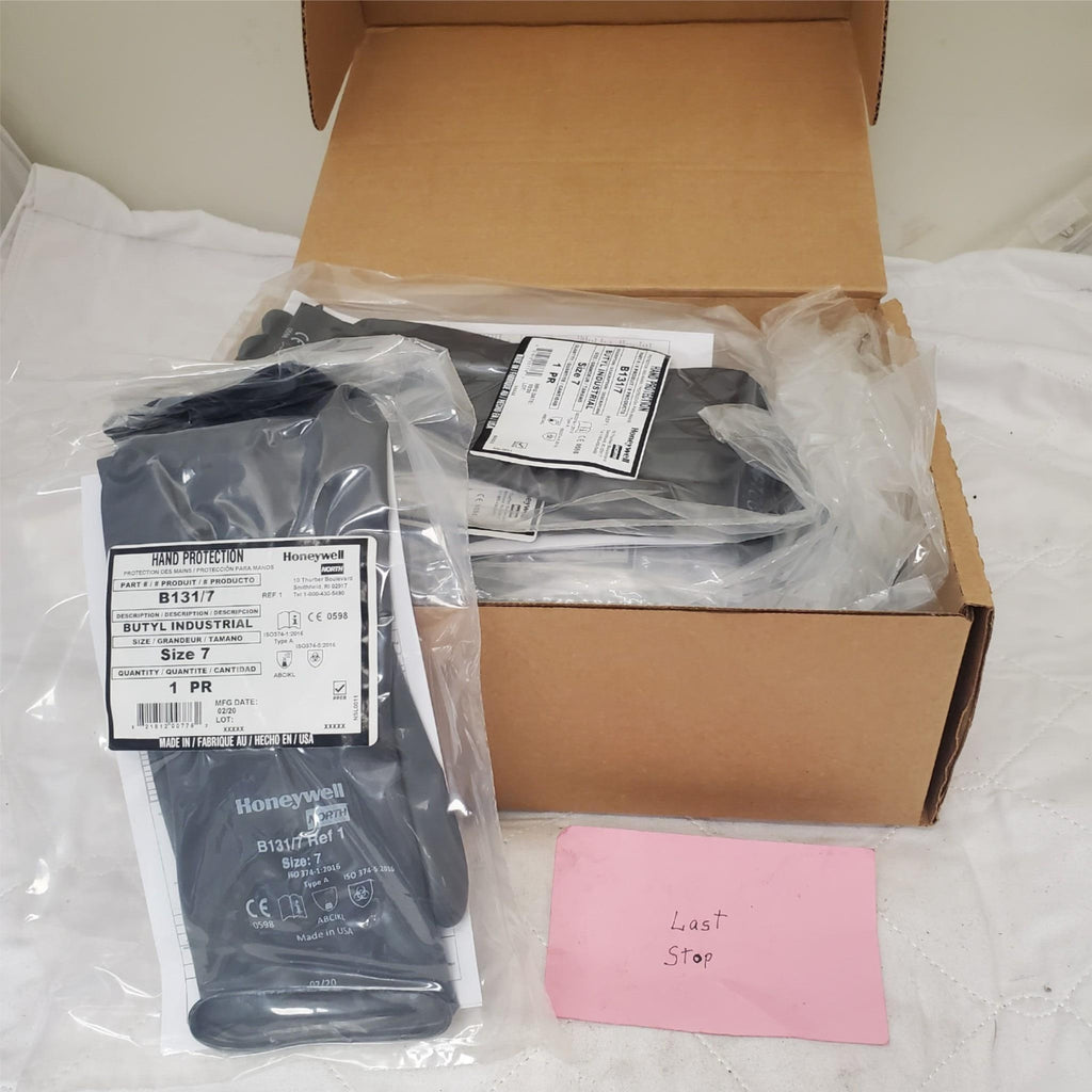 24 Pair HONEYWELL Industrial Butyl Gloves Hand Protection Box B131/7 Size 7 8 11