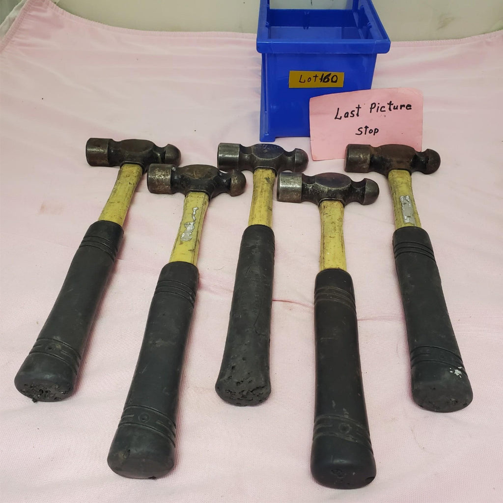Lot of 5 Heavy Duty Ball Peen Fiberglass Wooden Handle Hammers LOT-160